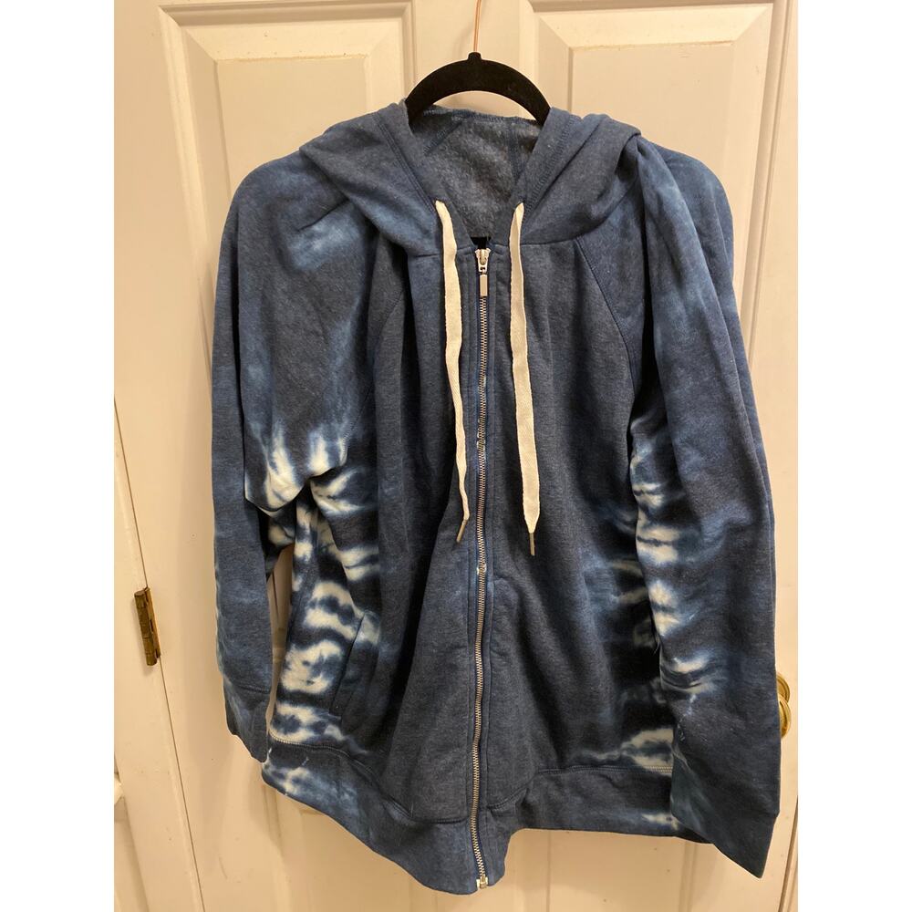 Brand New Livi Women's Size 18/20 Plus Blue Tie Dye Activewear Hoodie Sweatshirt